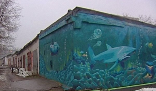 Нарисованная акула против диких граффитистов (ВИДЕО)